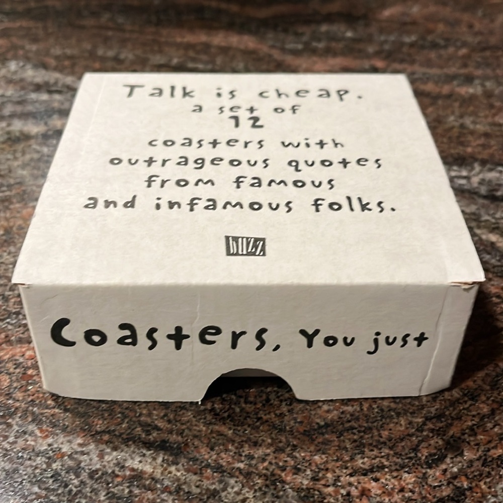 Coaster set with funny quotes